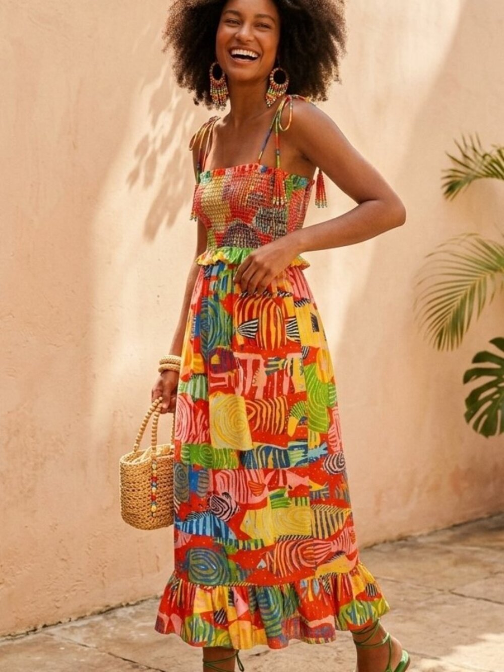 FARM Rio Striped Fishes Midi Dress in sz XXS NWT ADORABLE!!! SUPER RARE!!!